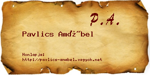 Pavlics Amábel névjegykártya